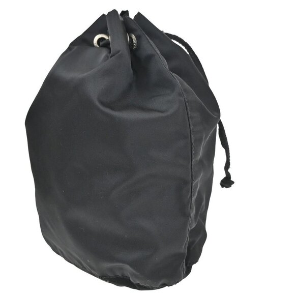 PRADA Tessuto Mini Drawstring Pouch Bag Nylon Leather Black SHW Italy 36KB859